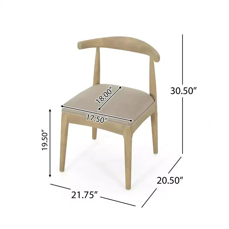 Ensemble de salle à manger en bois d'hévéa rembourré de 7 pièces de style moderne du milieu du siècle Christopher Knight Home Vanus