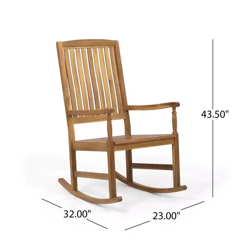 Christopher Knight Home Reynard Ensemble chaise berçante et table d'extérieur en bois d'acacia avec design à lattes