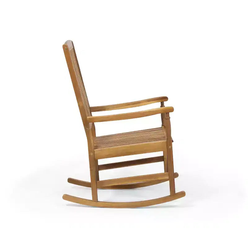 Christopher Knight Home Reynard Ensemble chaise berçante et table d'extérieur en bois d'acacia avec design à lattes