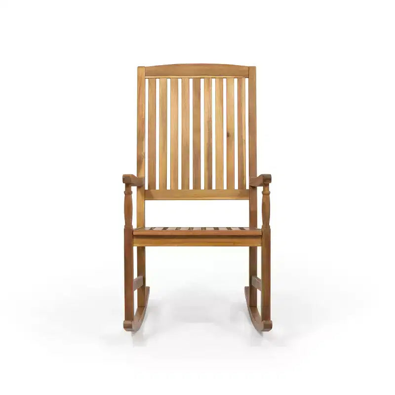 Christopher Knight Home Reynard Ensemble chaise berçante et table d'extérieur en bois d'acacia avec design à lattes