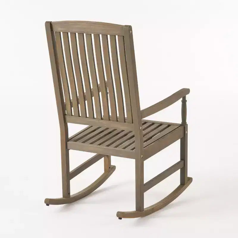 Christopher Knight Home Reynard Ensemble chaise berçante et table d'extérieur en bois d'acacia avec design à lattes