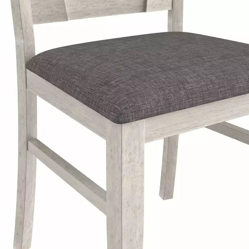 Ensemble de salle à manger 7 pièces de style rustique VECELO pour 6 personnes, table en bois d'hévéa avec 6 chaises de salle à manger rembourrées, gris