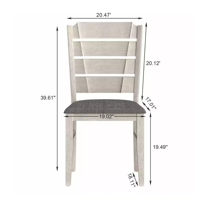 Ensemble de salle à manger 7 pièces de style rustique VECELO pour 6 personnes, table en bois d'hévéa avec 6 chaises de salle à manger rembourrées, gris