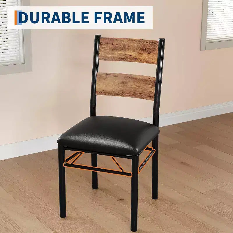 Ensemble table à manger pour 4, table de cuisine en bois avec 4 chaises rembourrées, ensemble de 4 chaises de table de cuisine avec angle anti-collision pour petit espace, cuisine
