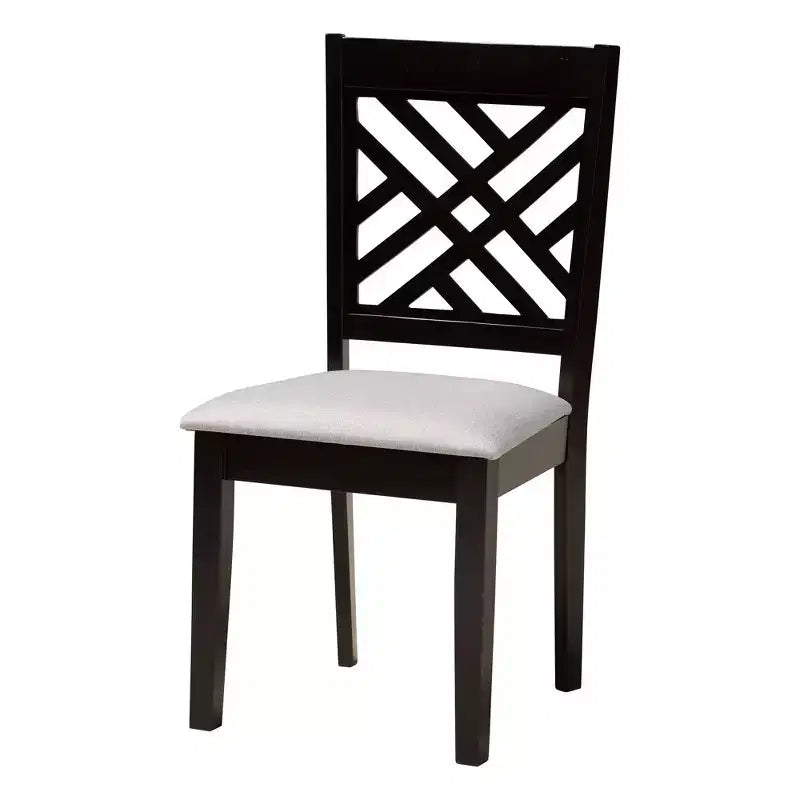 Ensemble de salle à manger 5 pièces Baxton Studio Norah, en tissu gris moderne et bois finition brun foncé