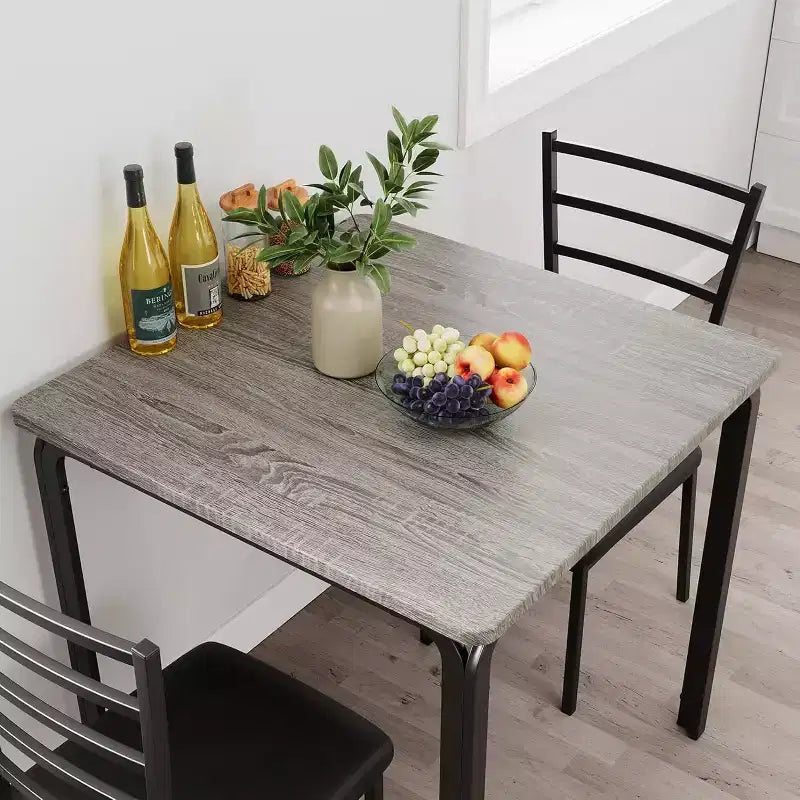 Ensemble compact de trois pièces : table de salle à manger double et chaises, table de salle à manger peu encombrante avec chaises rembourrées pour les petits espaces, les coins repas