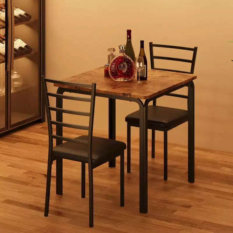 Ensemble compact de trois pièces : table de salle à manger double et chaises, table de salle à manger peu encombrante avec chaises rembourrées pour les petits espaces, les coins repas