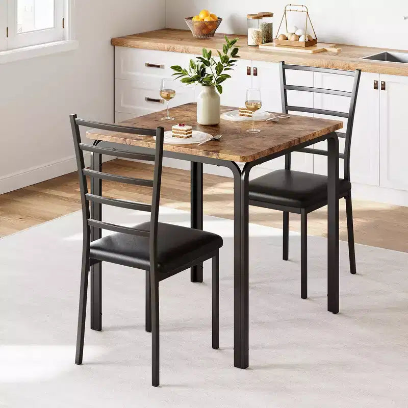 Ensemble compact de trois pièces : table de salle à manger double et chaises, table de salle à manger peu encombrante avec chaises rembourrées pour les petits espaces, les coins repas