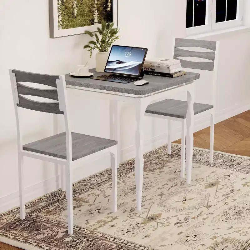 Ensemble de salle à manger 3 pièces, ensemble table à manger pour 2, pieds de table en spirale, ensemble table de cuisine de style industriel, pour petits espaces, cuisine, appartement