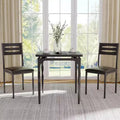 3 Piece Dining Table Set, Dining Table Set for 2, Spiral Table Legs, Industrial Style Kitchen Table Set, for Small Spaces, Kitchen, Apartment