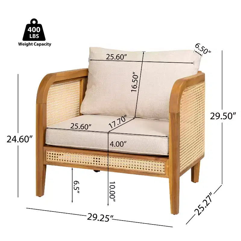 Christopher Knight Home Maciej Ensemble de 3 pièces d'extérieur en bois d'acacia rustique et rotin
