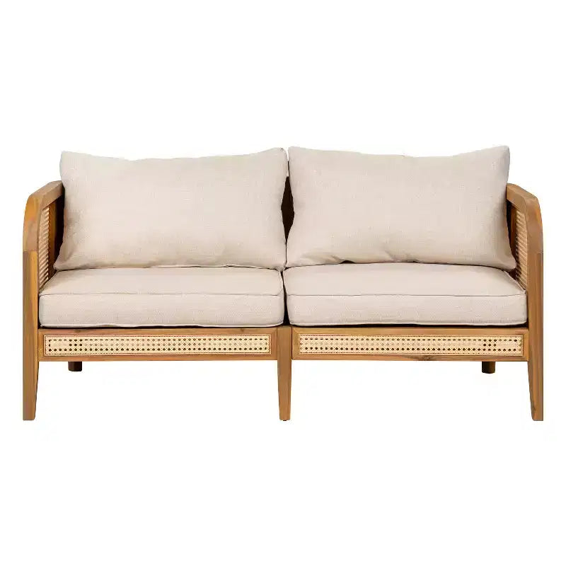 Christopher Knight Home Maciej Ensemble de 3 pièces d'extérieur en bois d'acacia rustique et rotin