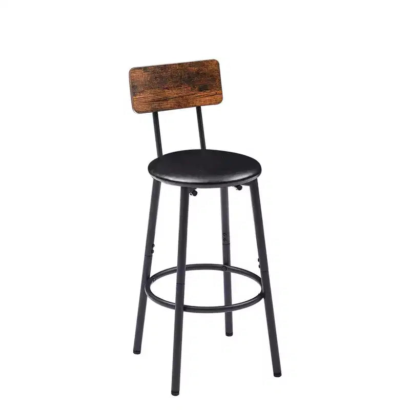 Ensemble de table de bar rustique 3 pièces GDFStudio Briar avec tabourets de bar rembourrés en similicuir