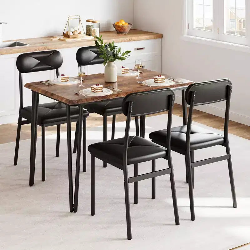 Ensemble de salle à manger 4 pièces, avec 4 chaises pour petit espace