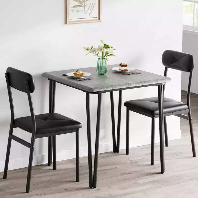 Ensemble table de salle à manger 3 pièces, avec 2 chaises rembourrées