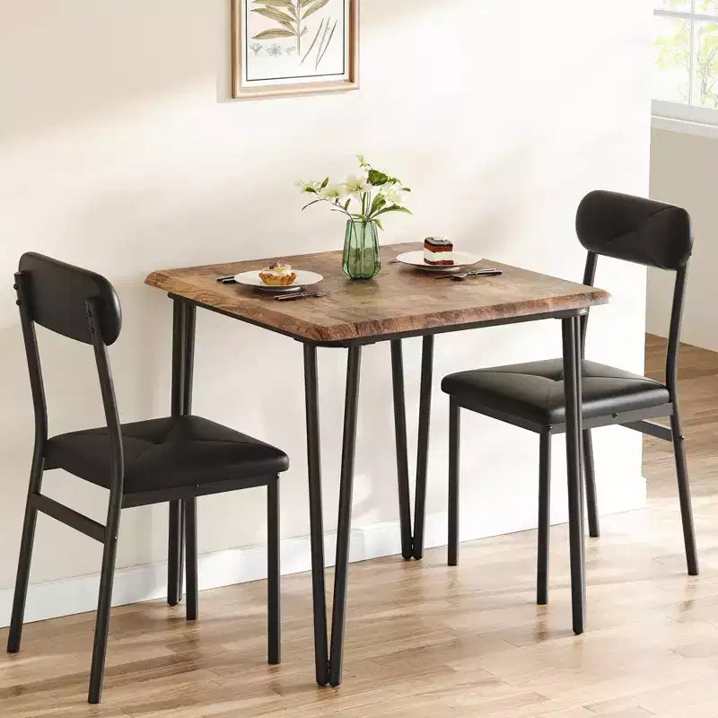 Ensemble table de salle à manger 3 pièces, avec 2 chaises rembourrées