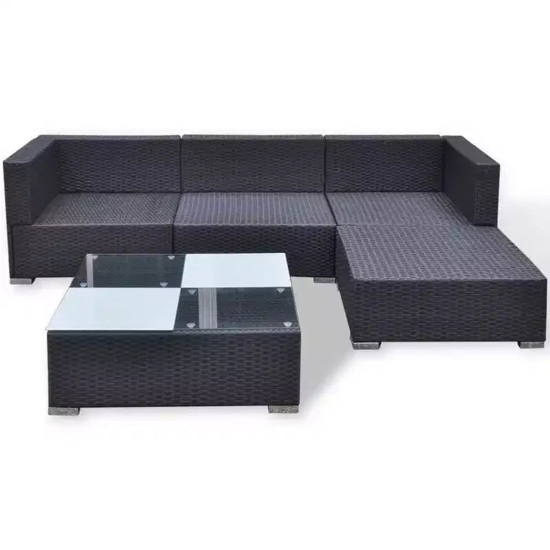 vidaXL Salon de jardin noir