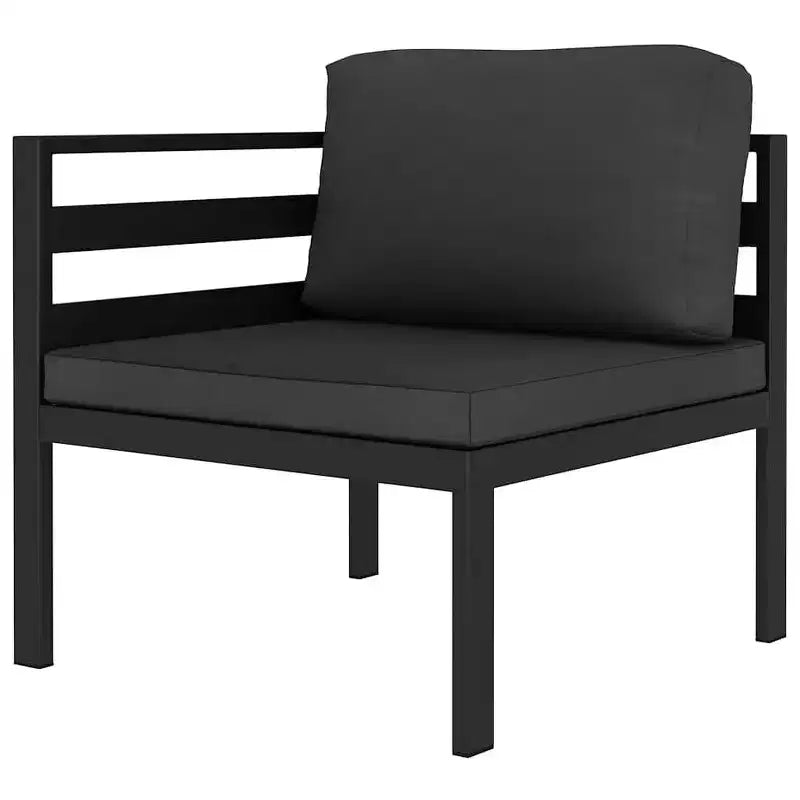 vidaXL Salon de jardin modulaire avec coussins en aluminium anthracite