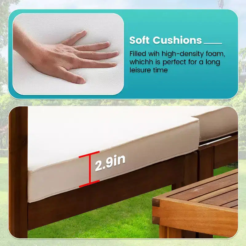 BestMassage Ensemble de 5 pièces de canapé de patio Meubles d'extérieur pour plage, jardin et cour arrière