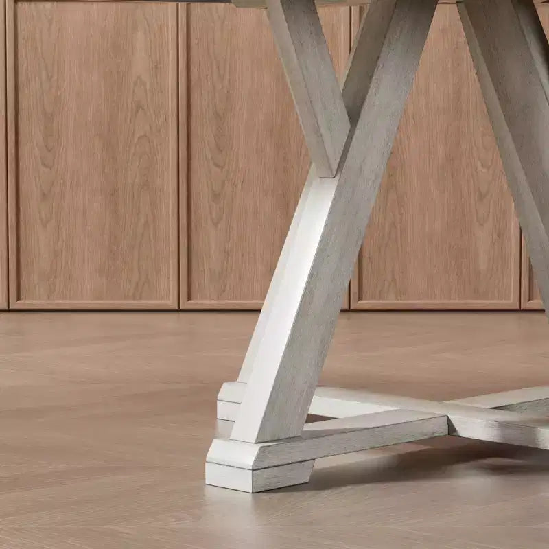 Ensemble table de salle à manger ronde extensible VECELO, table en bois d'hévéa avec 4/6 chaises de salle à manger rembourrées sans accoudoirs pour cuisine, gris