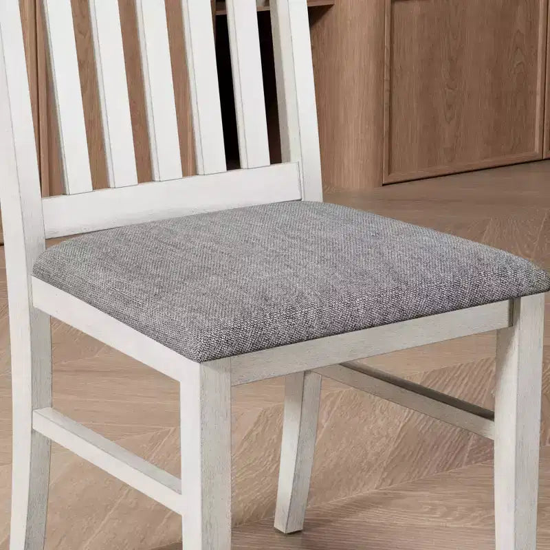 Ensemble table de salle à manger ronde extensible VECELO, table en bois d'hévéa avec 4/6 chaises de salle à manger rembourrées sans accoudoirs pour cuisine, gris
