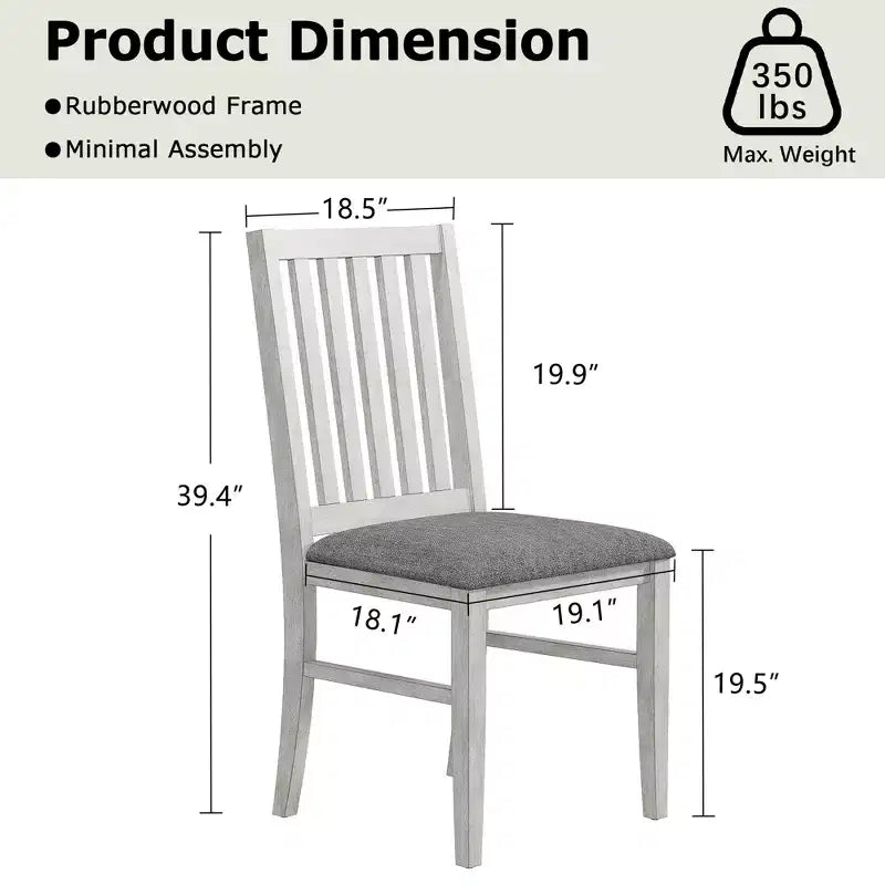 Ensemble table de salle à manger ronde extensible VECELO, table en bois d'hévéa avec 4/6 chaises de salle à manger rembourrées sans accoudoirs pour cuisine, gris