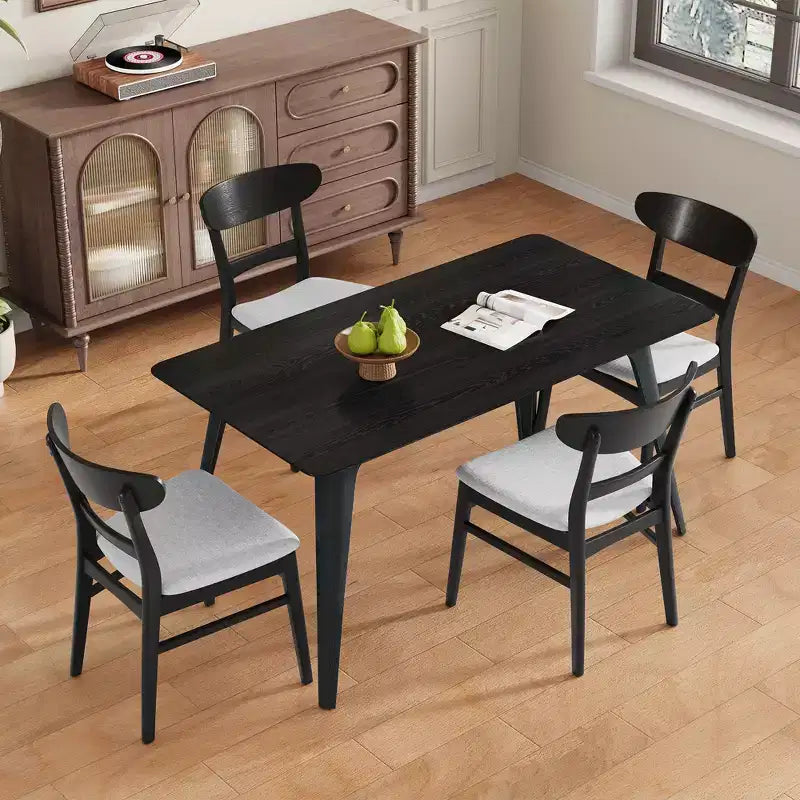 Ensemble de salle à manger 5 pièces Jinna Mid-Century Modern Christopher Knight Home en hévéa avec chaises rembourrées