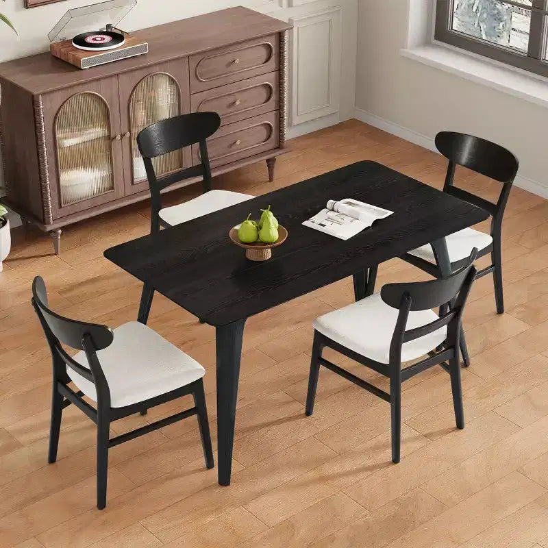 Ensemble de salle à manger 5 pièces Jinna Mid-Century Modern Christopher Knight Home en hévéa avec chaises rembourrées