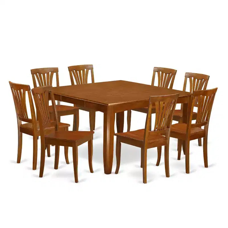 Ensemble table de salle à manger HomeStock Belmont avec rallonge intégrée et 8 chaises Parsons