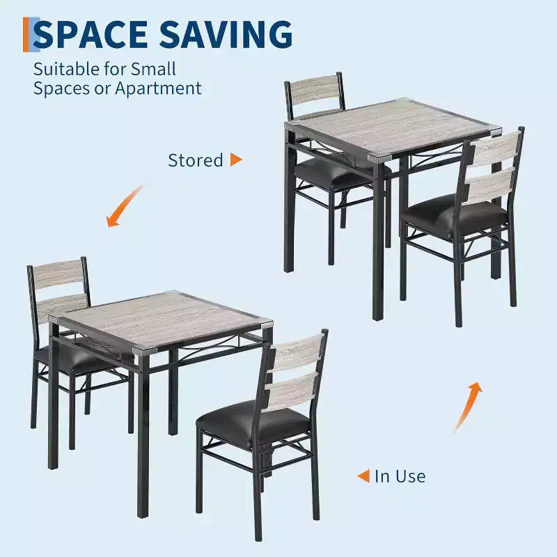 Ensemble Table et Chaises de Salle à Manger, Ensemble Table de Salle à Manger avec Protection d'Angle, Table de Cuisine et Chaises en Bois avec Chaises Rembourrées pour Cuisine, Appartement
