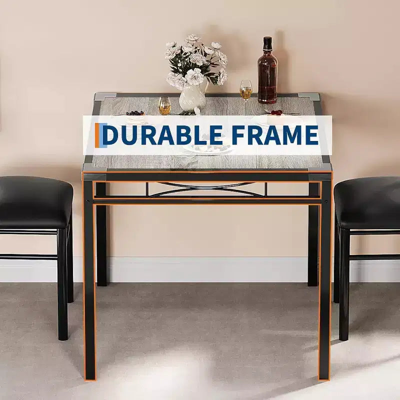 Ensemble Table et Chaises de Salle à Manger, Ensemble Table de Salle à Manger avec Protection d'Angle, Table de Cuisine et Chaises en Bois avec Chaises Rembourrées pour Cuisine, Appartement