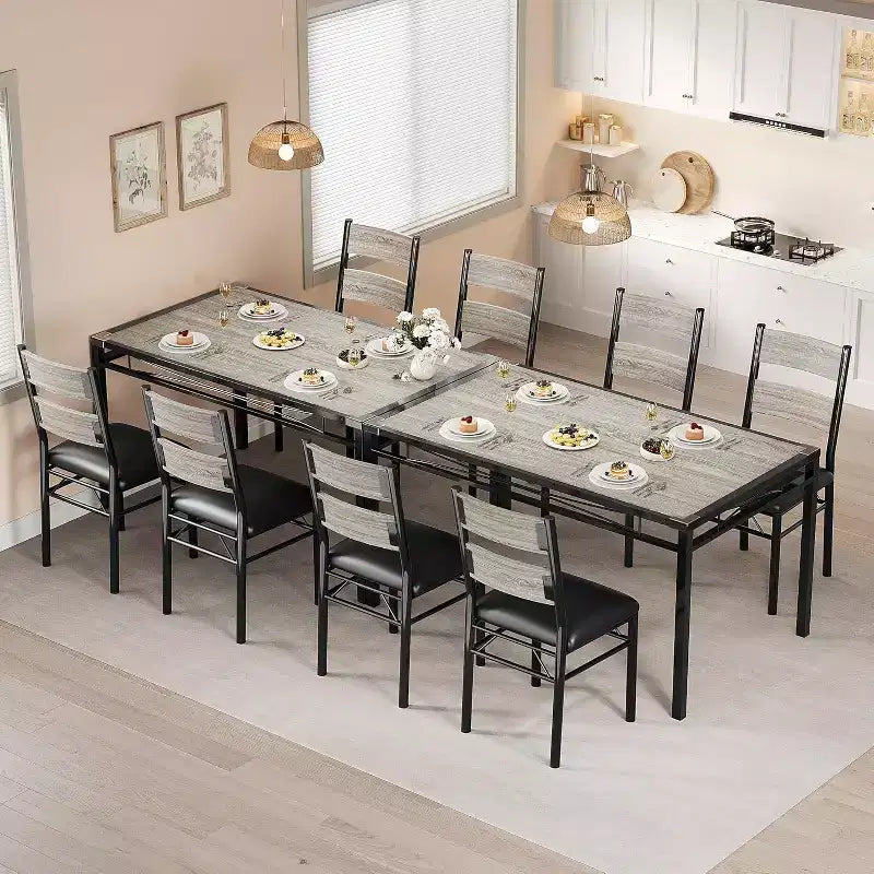 Ensemble Table et Chaises de Salle à Manger, Ensemble Table de Salle à Manger avec Protection d'Angle, Table de Cuisine et Chaises en Bois avec Chaises Rembourrées pour Cuisine, Appartement