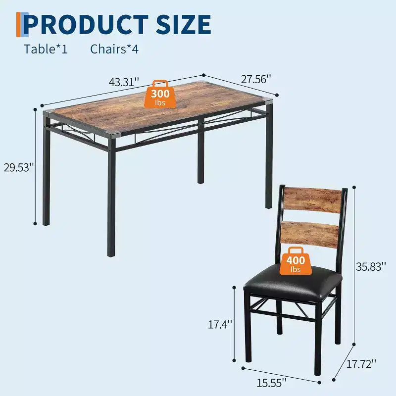 Ensemble Table et Chaises de Salle à Manger, Ensemble Table de Salle à Manger avec Protection d'Angle, Table de Cuisine et Chaises en Bois avec Chaises Rembourrées pour Cuisine, Appartement