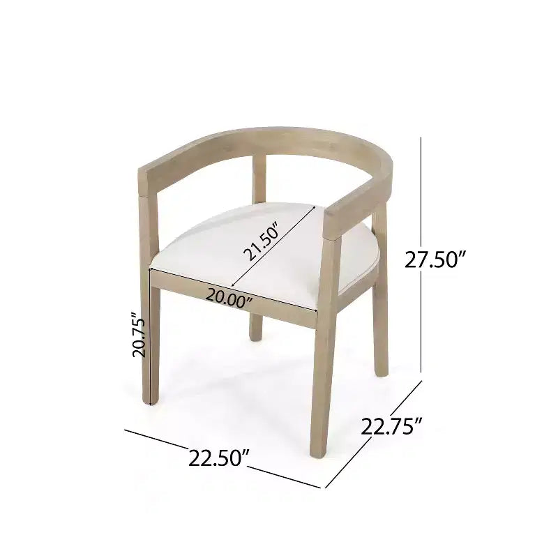 Ensemble de salle à manger GDFStudio Ladieu 5 pièces en bois et tissu rustique