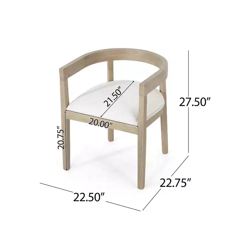 Ensemble de salle à manger GDFStudio Ladieu 5 pièces en bois et tissu rustique