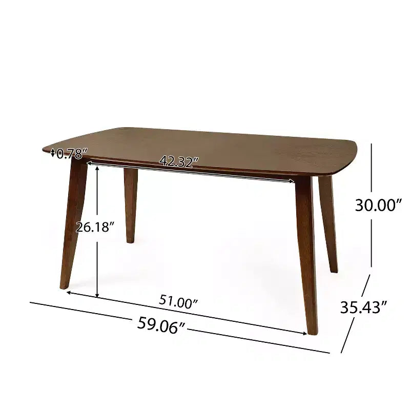 Ensemble de salle à manger capitonné en bois d'hévéa, 5 pièces, style milieu de siècle, Christopher Knight Home Volgrun