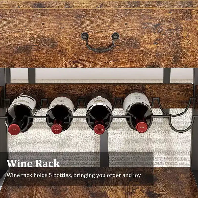 Ensemble de salle à manger pour 4 avec tiroirs de rangement et casier à vin, ensemble de table de cuisine avec bancs rembourrés pour salle à manger, cuisine