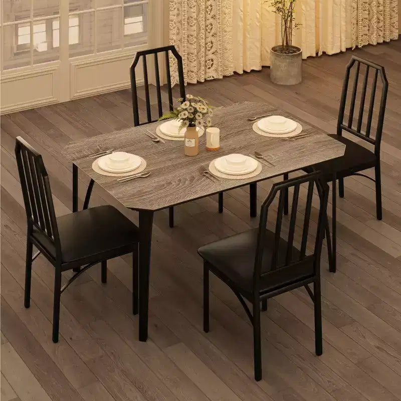Ensemble table à manger carrée avec chaises rembourrées Table de cuisine pour la maison, l'appartement, les petits espaces
