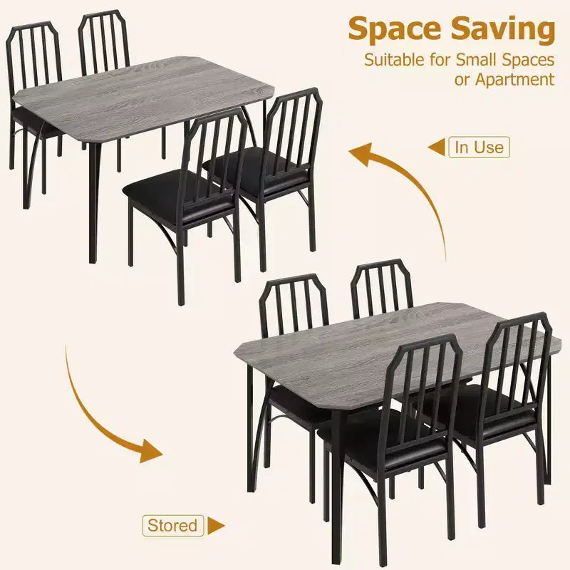 Ensemble table à manger carrée avec chaises rembourrées Table de cuisine pour la maison, l'appartement, les petits espaces