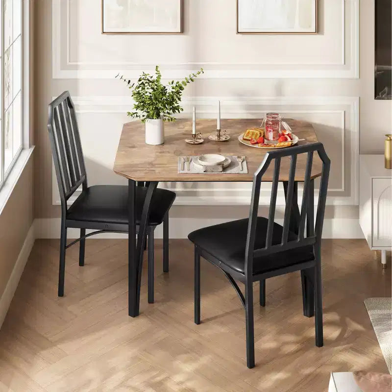 Ensemble table à manger carrée avec chaises rembourrées Table de cuisine pour la maison, l'appartement, les petits espaces