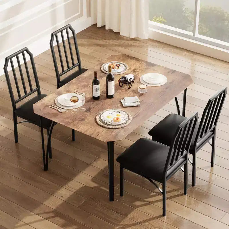 Ensemble table à manger carrée avec chaises rembourrées Table de cuisine pour la maison, l'appartement, les petits espaces