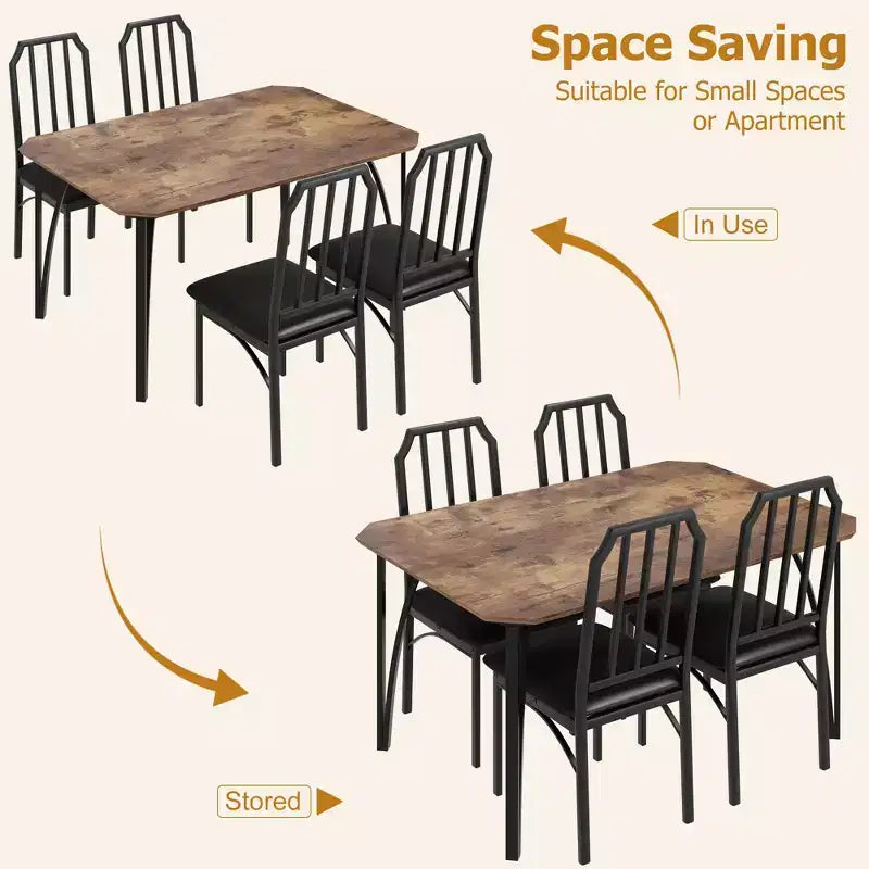 Ensemble table à manger carrée avec chaises rembourrées Table de cuisine pour la maison, l'appartement, les petits espaces