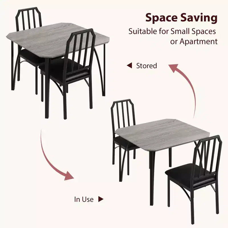 Ensemble table à manger carrée avec chaises rembourrées Table de cuisine pour la maison, l'appartement, les petits espaces