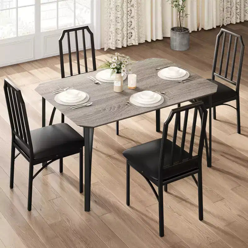 Ensemble table à manger carrée avec chaises rembourrées Table de cuisine pour la maison, l'appartement, les petits espaces