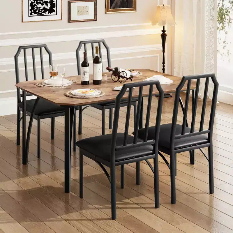 Ensemble table à manger carrée avec chaises rembourrées Table de cuisine pour la maison, l'appartement, les petits espaces
