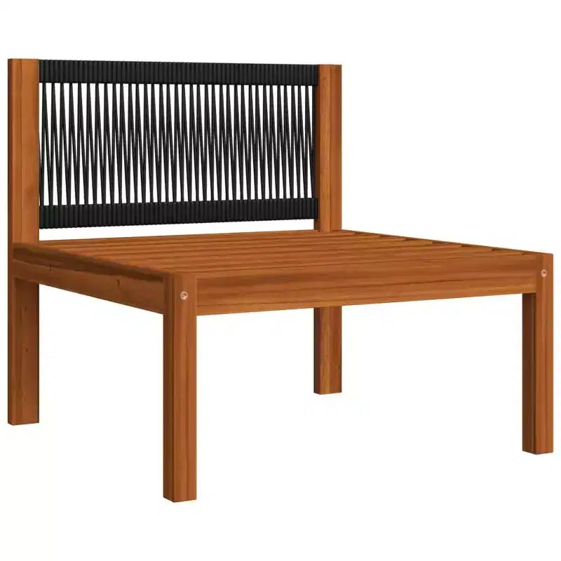 vidaXL Salon de jardin en bois d'acacia avec coussins – Crème – Idéal pour jardin, terrasse et salon – Comprend un canapé, un fauteuil, un repose-pieds, une table