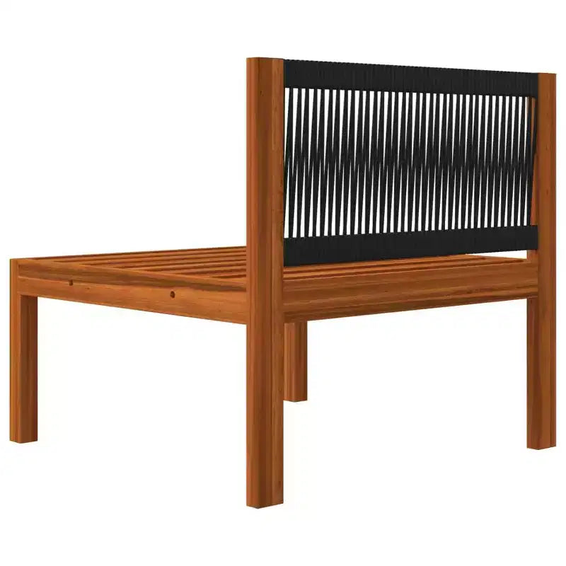 vidaXL Salon de jardin en bois d'acacia avec coussins – Crème – Idéal pour jardin, terrasse et salon – Comprend un canapé, un fauteuil, un repose-pieds, une table
