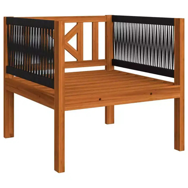 vidaXL Salon de jardin en bois d'acacia avec coussins – Crème – Idéal pour jardin, terrasse et salon – Comprend un canapé, un fauteuil, un repose-pieds, une table