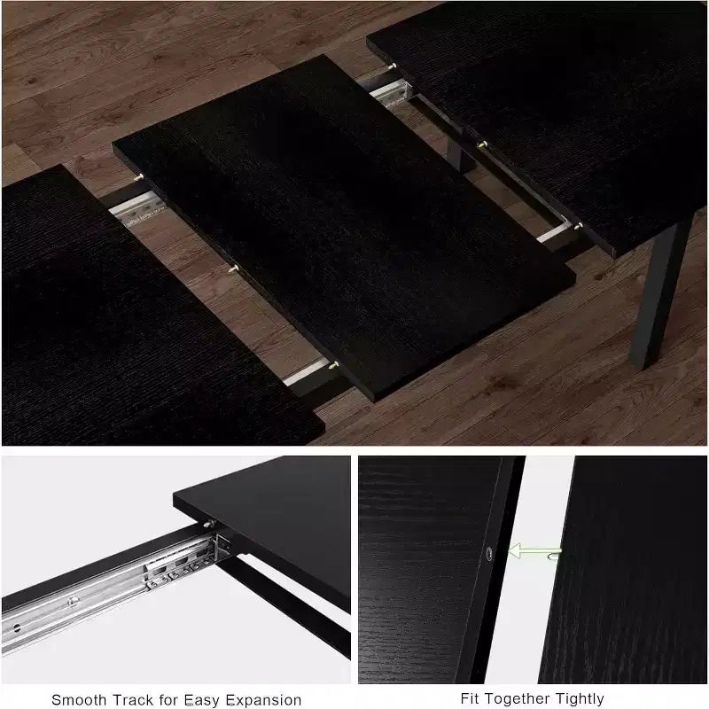 Ensemble de salle à manger extensible 5 pièces, table de cuisine avec 2 chaises et 2 bancs, ensemble de salle à manger pour 4 à 6 personnes, table de petit-déjeuner peu encombrante