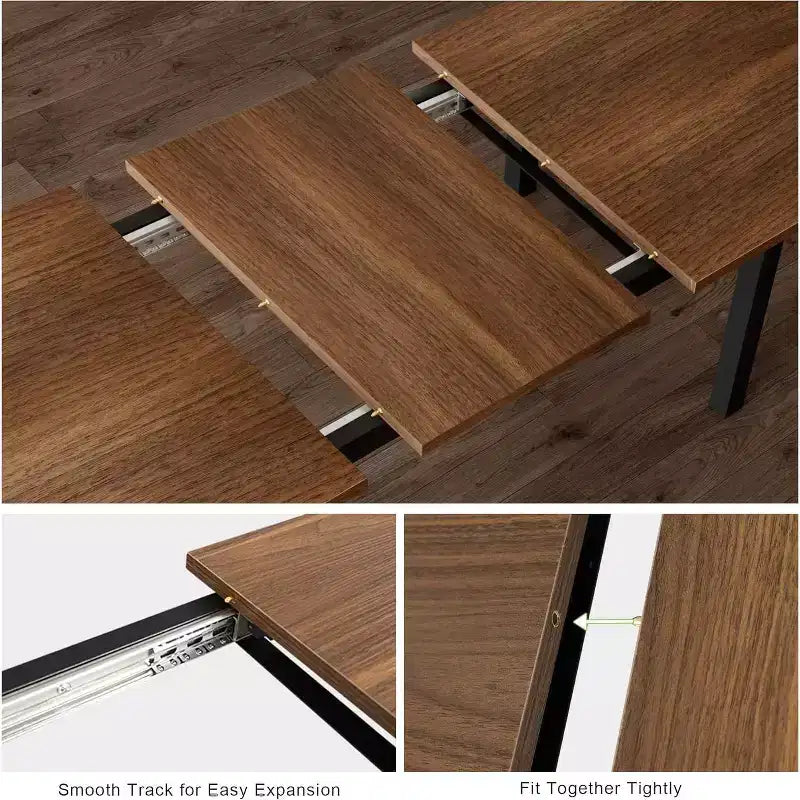 Ensemble de salle à manger extensible 5 pièces, table de cuisine avec 2 chaises et 2 bancs, ensemble de salle à manger pour 4 à 6 personnes, table de petit-déjeuner peu encombrante
